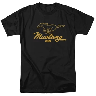 Мужская футболка с надписью Mustang Pony, черная