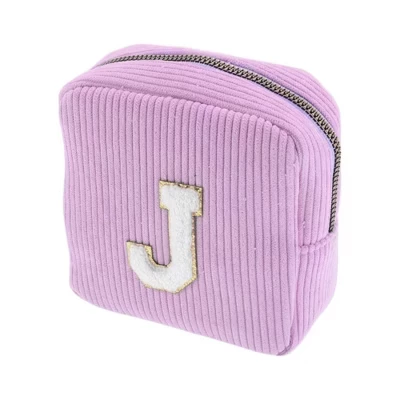 Косметичка с рисунком буквы J, 1 шт., розовая