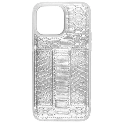 Чехлы Чехол для телефона iPhone 14 Pro Max с бумажником и ремешком для пальцев platinum python