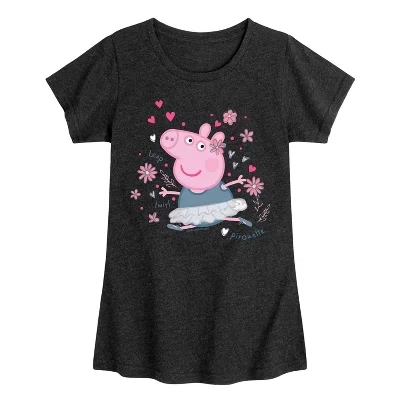 Футболка для девочек Peppa Pig «Балерина», черная