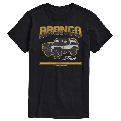 Мужская футболка Bronco SUV в полоску с коротким рукавом и графическим рисунком, черная
