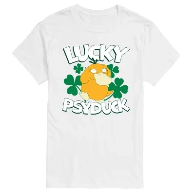 Мужская футболка с коротким рукавом и рисунком Psyduck - Pokémon - Lucky, белая
