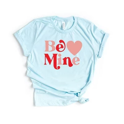 Женская футболка с ярким рисунком Be Mine Heart с коротким рукавом синего цвета