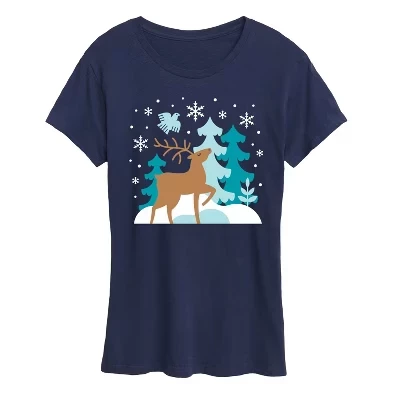 Женская футболка Instant Message Scandinavian Deer, синяя