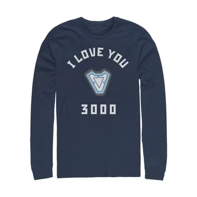 Мужская рубашка с длинным рукавом I Love You 3000 Iron Man Reactor