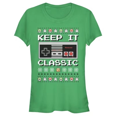 Женская футболка Ugly Christmas NES Classic Controller для юниоров