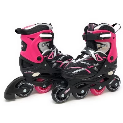 Детские роликовые коньки Chicago Skates, черно-розовые
