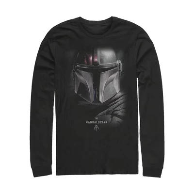 Мужская рубашка с длинным рукавом The Mandalorian Bounty Hunter Shadow черного цвета