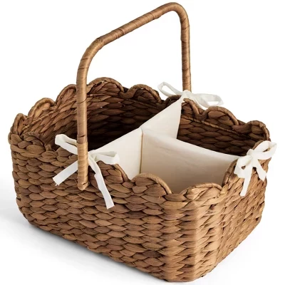 Органайзер для подгузников Caddy Organizer for Baby, Большой портативный органайзер для детской комнаты с разделителем и ручками каштанового цвета