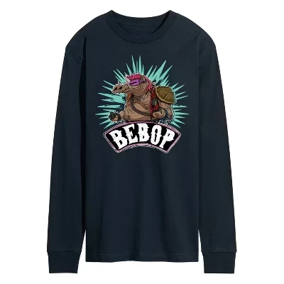 Мужская футболка с длинным рукавом и рисунком Mutant Mayhem - Bebop синего цвета