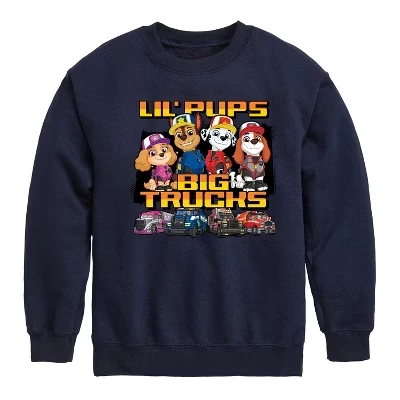 Флисовая толстовка с длинным рукавом для мальчиков - Paw Patrol - Lil Pups Big Trucks с графическим рисунком