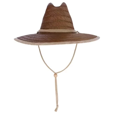 Детская соломенная шляпа спасателя San Diego Hat Company с ремешком для подбородка коричневого цвета
