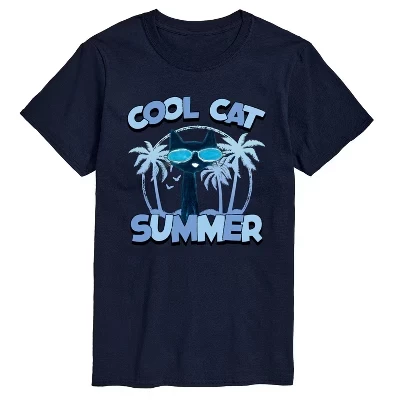 Мужская летняя футболка Cool Cat с коротким рукавом и рисунком темно-синего цвета.