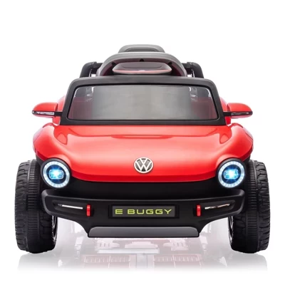 Детская поездка на автомобиле Volkswagen Beetle с напряжением 12 В, Лицензионная электрическая игрушка для малышей Volkswagen Beetle, 4-колесный автомобиль с родительским пультом дистанционного управления, светодиодной подсветкой, звуковым сигналом, музык