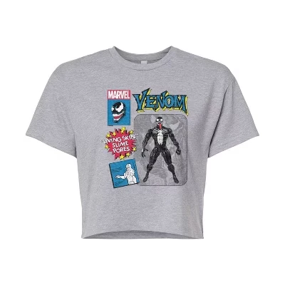 Женская укороченная футболка с графическим рисунком Venom Action Figure серого цвета