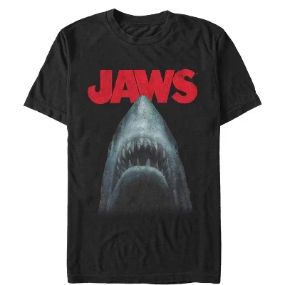 Мужская футболка с постером Jaws Shark Teeth черного цвета
