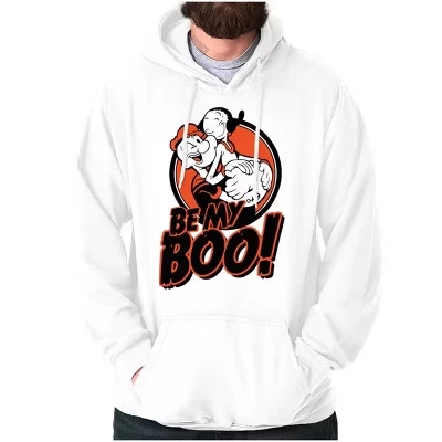 Хэллоуин Olive Oyl Be My Boo Толстовка с капюшоном Толстовка Женская мужская Brisco Brands белая