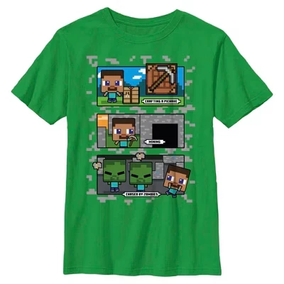 Футболка для мальчиков Minecraft Steve, зеленая