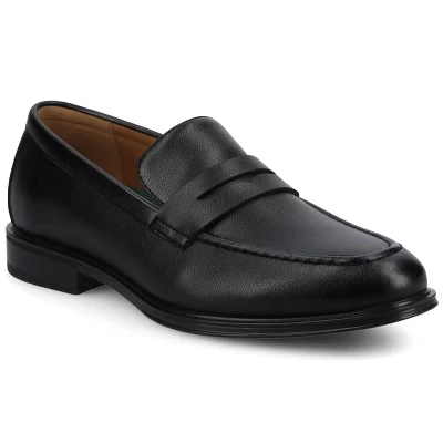 Модельные туфли-мокасины Vance Mens Phineas средней и широкой ширины без застежки Penny Loafer черного цвета