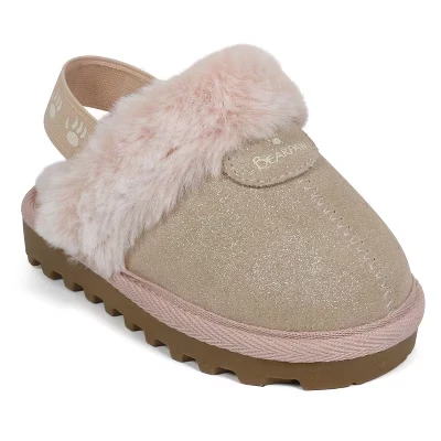 Детские тапочки Bearpaw Rebecca, замша с мехом, розовое золото