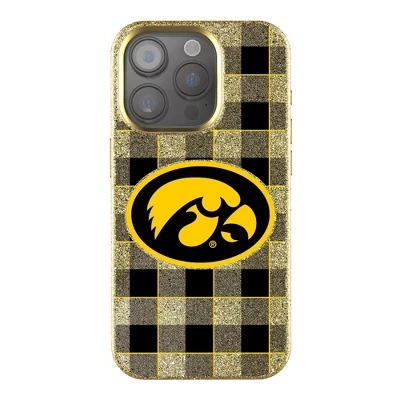 Чехол для мобильного телефона NCAA Big Ten Universities в клетку с золотыми украшениями для Apple iPhone iowa hawkeyes