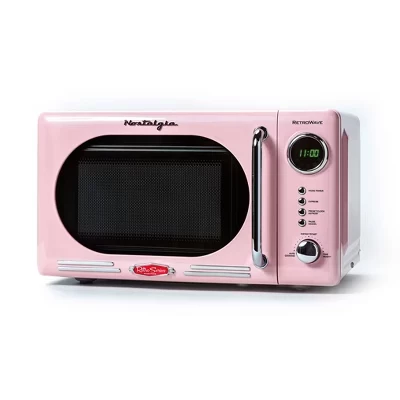 Настольная микроволновая печь Nostalgia 700 Вт, 20 л, розовая