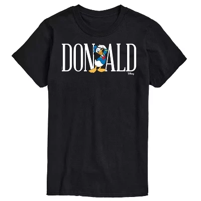 Мужская футболка с коротким рукавом и графическим рисунком в стиле Simple Donald Font, черная