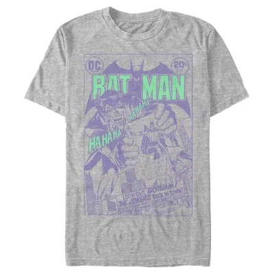 Мужская футболка DC Comics Batman «Джокер вернулся», меланж