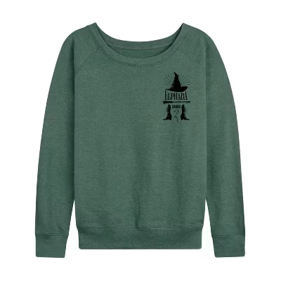 Женская шляпа и туфли Elphaba Witch Легкая рубашка из французского махра с широким вырезом и длинными рукавами и графическим рисунком heather juniper