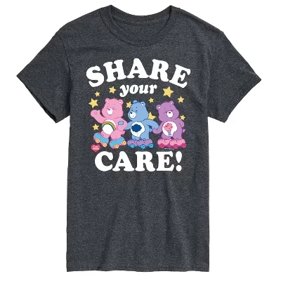 Мужская футболка Care Bears «Делись заботой», темно-серая