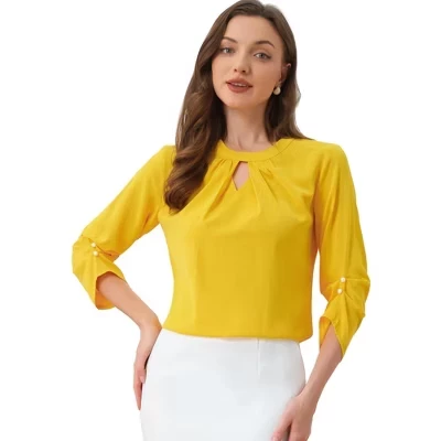 Женская блузка INSPIRE CHIC из шифона, желтая