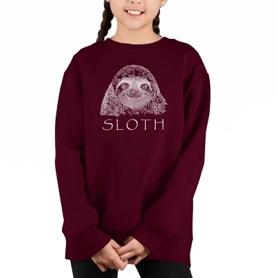 Свитшот для девочек LA Pop Art Sloth, бордовый