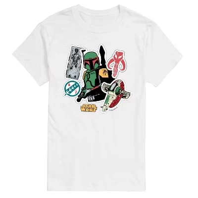 Мужская футболка с коротким рукавом и графическим рисунком Boba Stickers, белая