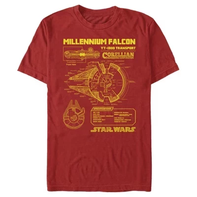 Мужская футболка Star Wars Millennium Falcon, красная