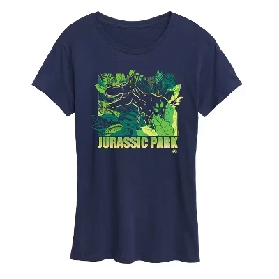 Женская футболка Jurassic Park Tropical Terror, синяя