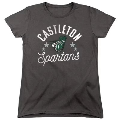Женская футболка Castleton University Spartans цвета древесного угля
