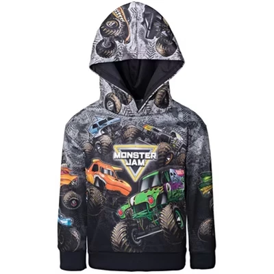 Детская худи Monster Jam флисовая, черная