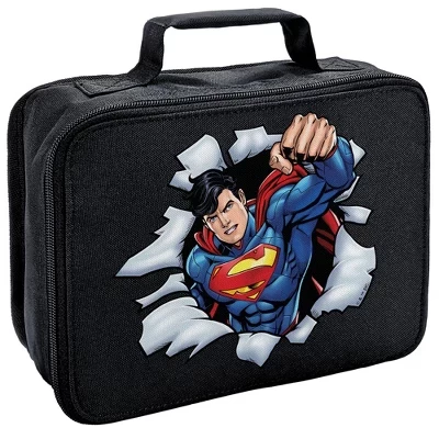 - Ланч-бокс с мягкой изоляцией Man Of Steel черного цвета