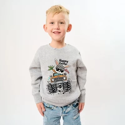 Детский свитшот Easter Monster Truck, серый