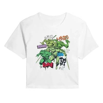 Женская укороченная футболка с графическим рисунком TMNT Street, белая