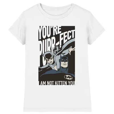 Girl's  Valentine's Day Catwoman You'Re Purrfect T-Shirt white