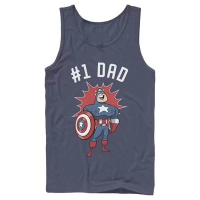 Мужская майка Marvel Captain America #1 Dad, синяя
