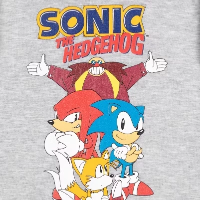 Толстовка с капюшоном Tails Knuckles от маленького ребенка до большого серого