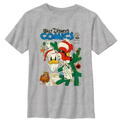 Футболка для мальчиков Mickey & Friends в стиле ретро от журнала Donald Holiday, серая