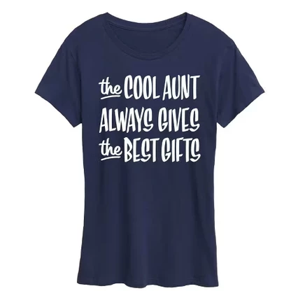 Women's -  - Best Christmas Gifts Cool Aunt Short Sleeve Graphic T-Shirt blue