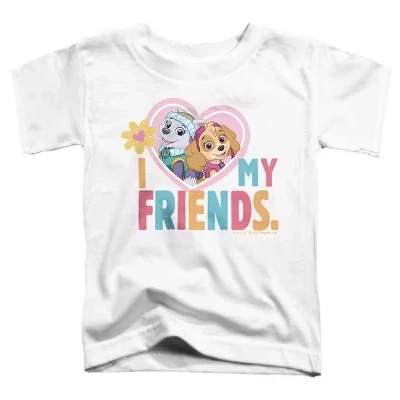 Toddler Boys' Paw Patrol Valentine's I Love My Friends Everest And Skye T-Shirt white