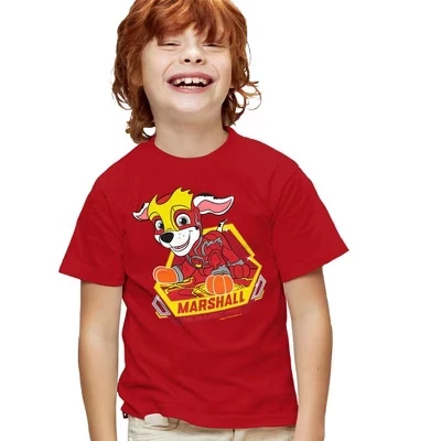 Детская футболка Paw Patrol Mighty Pup Marshall для молодежи Red красный