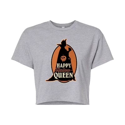 Женская укороченная футболка с рисунком Happy Halloweenqueen