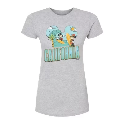 Женская футболка с графическим принтом Cali Mickey Ears, приталенная к телу