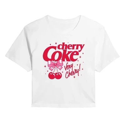 Женская укороченная футболка с рисунком Very Cherry Coke, белая